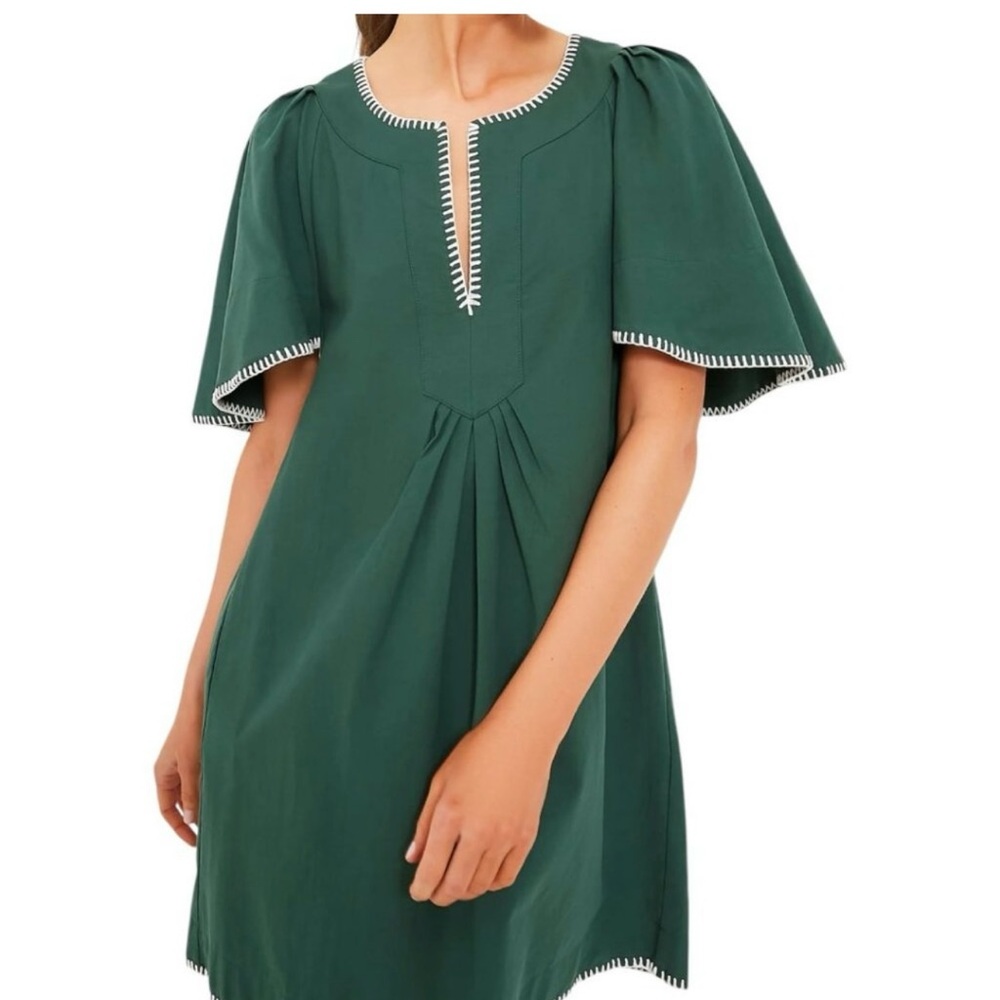 Tuckernuck Green Dress with White Trim